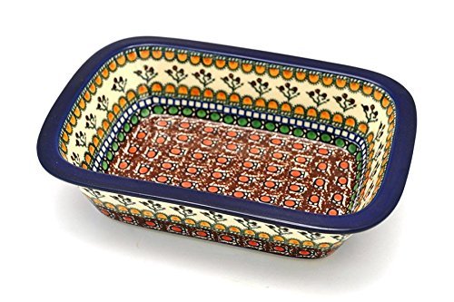 Polish Pottery Baker - Rectangular with Grip Lip - Unikat Signature U079