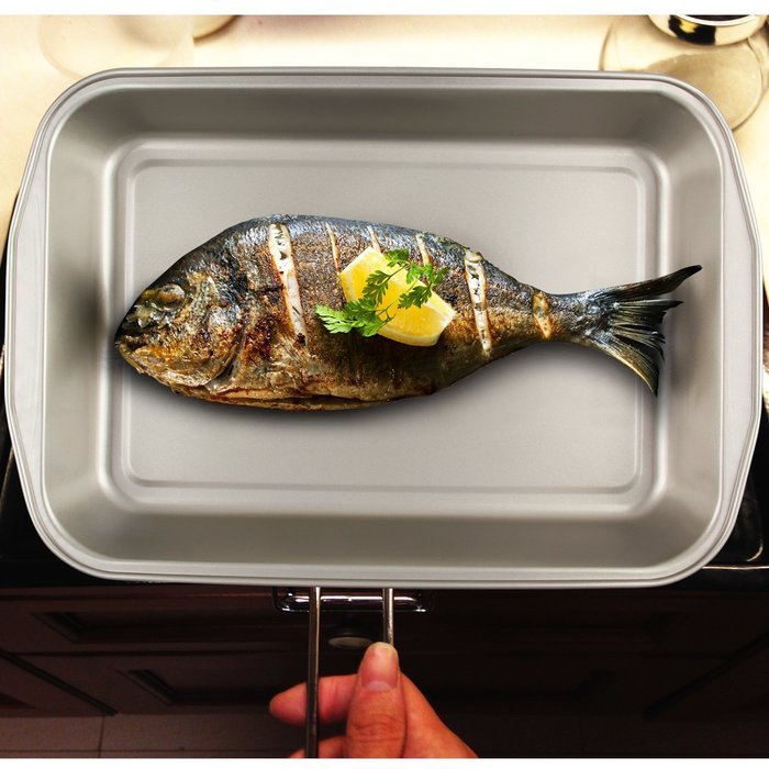 Yilove Cookie Pan with Wide Handle-Silver, 16"x11" N2