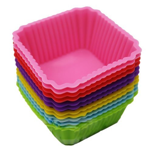6pcs/set Kitchen Tools Square Shape Soft Silicone Mould Candy Muffin Cup Cake Christmas Mold Tool Cakecup Tools N2