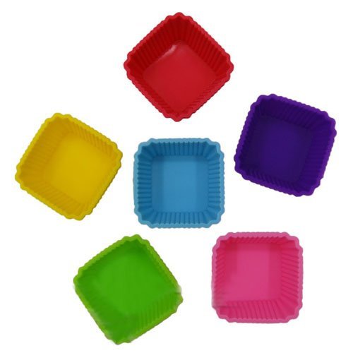 6pcs/set Kitchen Tools Square Shape Soft Silicone Mould Candy Muffin Cup Cake Christmas Mold Tool Cakecup Tools N3
