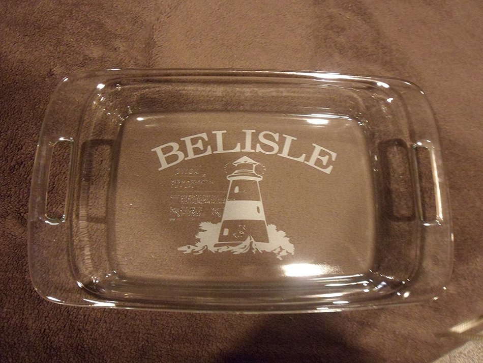 Personalized Etched 3 Quart Pyrex Casserole Baking Dish with Lids N3