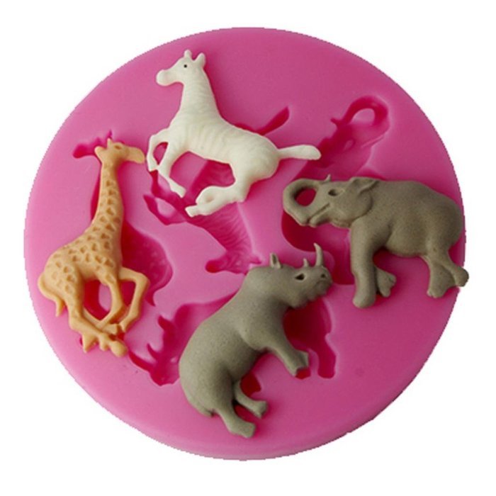 FOUR-C 3D Cup Cake Mold Silicone Cake Decorating Supplies Color Pink