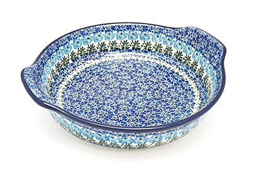 Polish Pottery Baker - Round with Grips - Large - Antique Rose