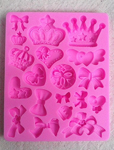 Design 462 Various Crowns&Bows Shape Silicone Mold ,3D Fondant Mold, Sugar Lace Mold,Cake Brim N3