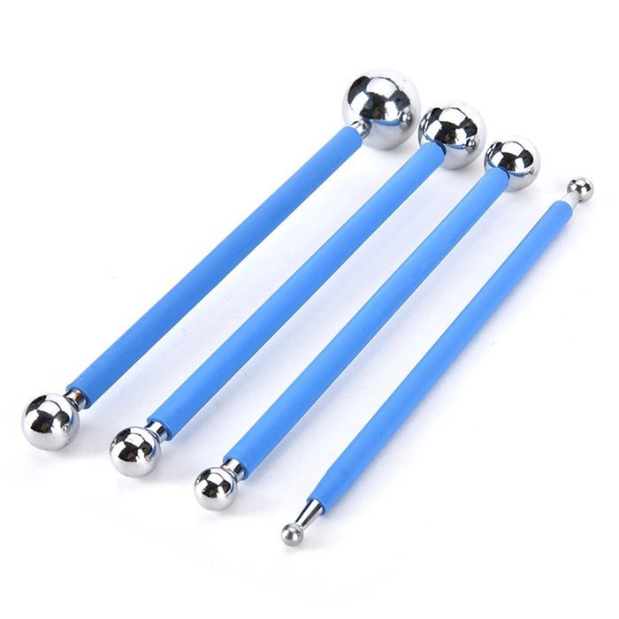 Happu-store(TM) 4 Pcs Stainless Molding Ball Sticks Dessert Fondant Cake Decoration Supplies