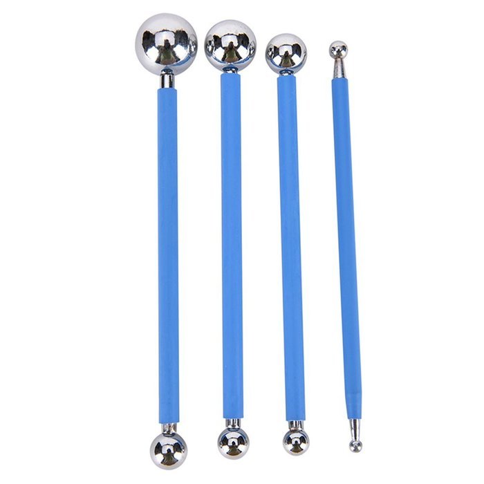 Happu-store(TM) 4 Pcs Stainless Molding Ball Sticks Dessert Fondant Cake Decoration Supplies N2