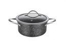 Sunkitchen 3qt sauce pot,black marble color with glass lid