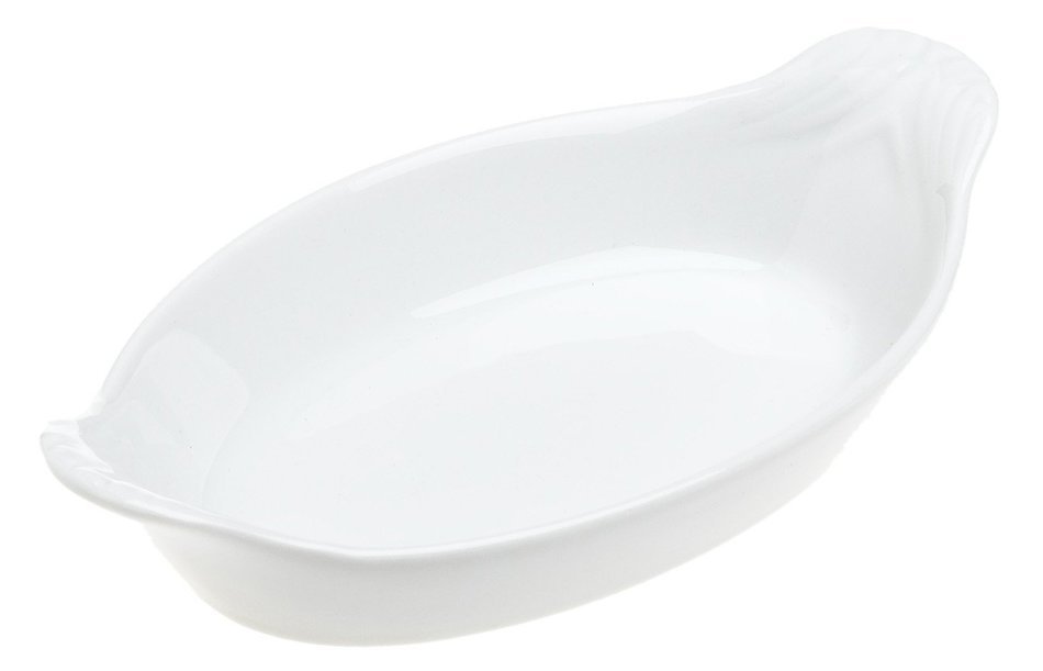 Pillivuyt Petite Oval Eared Dish, 6x4 inch,White N3