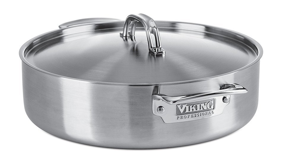 Viking Culinary Professional 5-Ply Stainless Steel Everyday Pan, 6.4 Quart