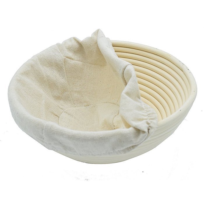 8.5" Round Rattan Bread Proofing Basket- Bonus Basket Liner - Fits 1.5 - 2 lbs of dough for round loaves - Awesome... N3