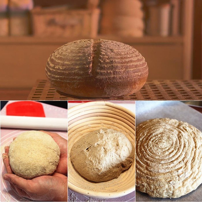 8.5" Round Rattan Bread Proofing Basket- Bonus Basket Liner - Fits 1.5 - 2 lbs of dough for round loaves - Awesome... N4