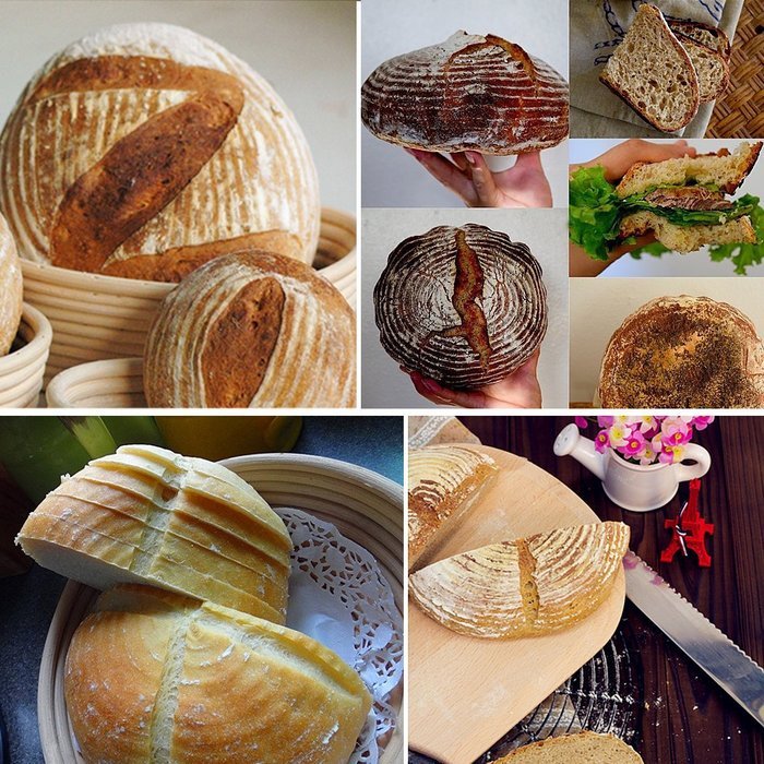 8.5" Round Rattan Bread Proofing Basket- Bonus Basket Liner - Fits 1.5 - 2 lbs of dough for round loaves - Awesome... N7