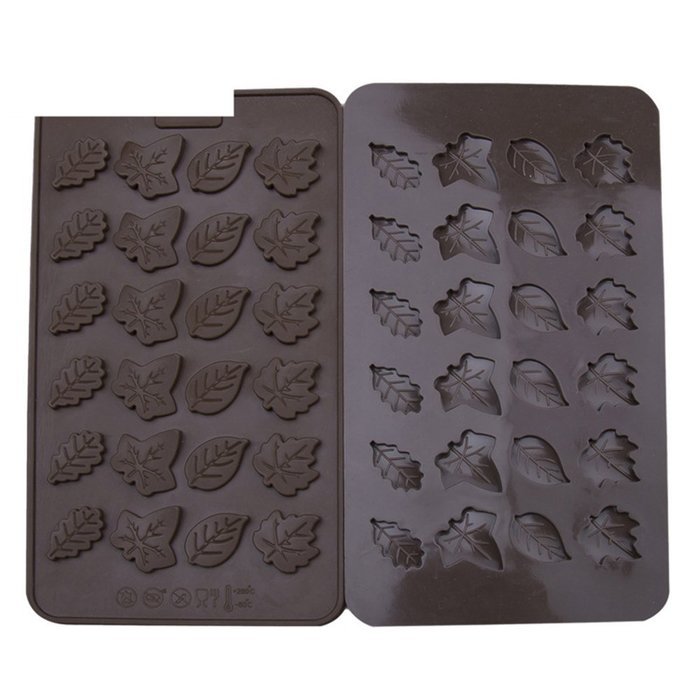 SinCook 24-Cavity 4 Mini Group Leaves DIY Candy Baking Chocolate Cake Ice Jelly Pudding Silicone Molds N2