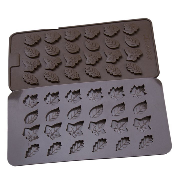 SinCook 24-Cavity 4 Mini Group Leaves DIY Candy Baking Chocolate Cake Ice Jelly Pudding Silicone Molds N3