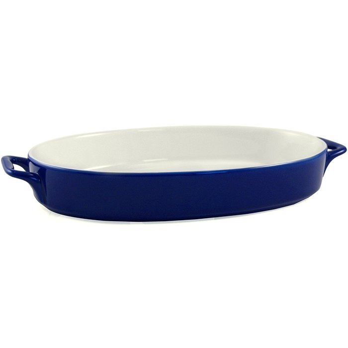 Blue Ceramic 14 Inch Oval Baker