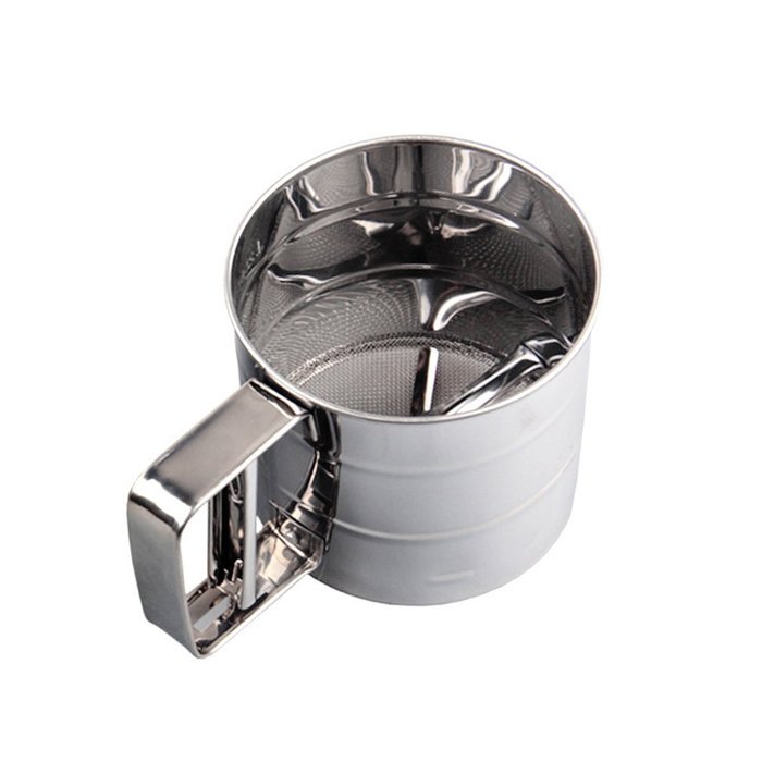 Aprince Handheld Cup Flour Sieve Stainless Steel Flour Sieve Bakeware Tool (M) N2
