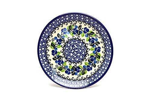 Polish Pottery Plate - Salad/Dessert (7 3/4") - Blue Berries