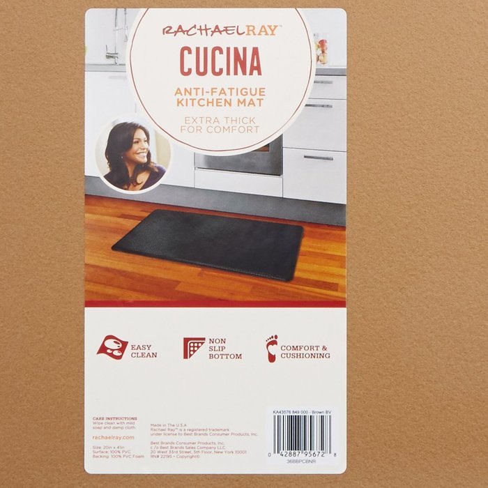 Rachael Ray Premium Anti-Fatique Kitchen Comfort Mat, Woven Gray N20
