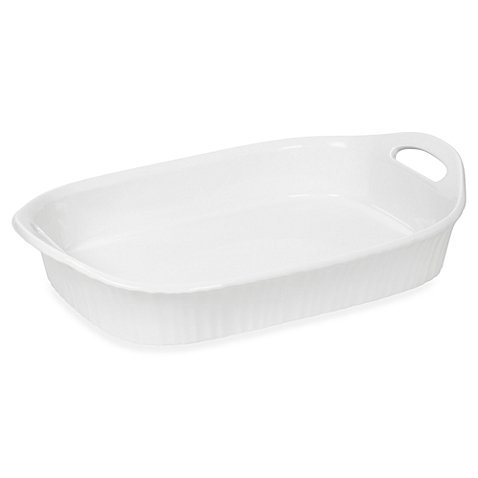 CorningWare French White III 3-Quart Oblong Casserole Dish with Sleeve