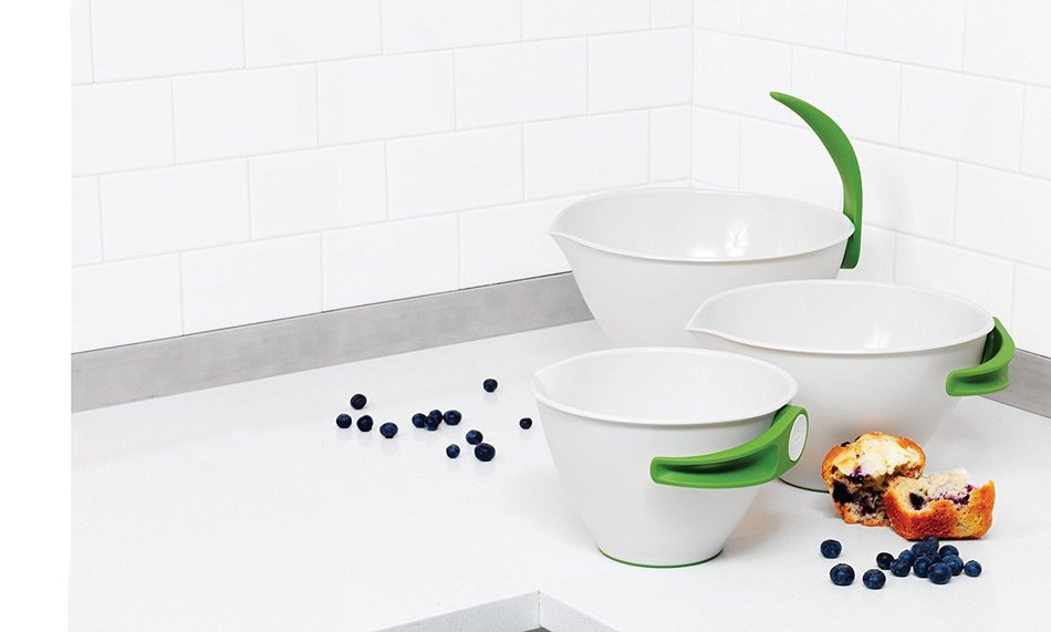 Chef'n SleekStor Pop + Pour Mixing Bowl Set (Arugula and Meringue) N8
