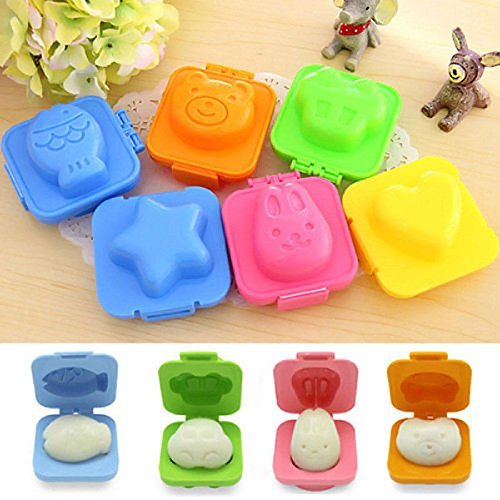 2pcs Cute Cartoon Boiled Egg Rice Mold Bento Maker Sandwich Cutter Kitchen Tools