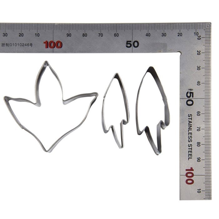 FOUR-C Sugarcraft Molds Peony Leaf Fondant Cutter Set Gum paste Petal for Cake Design Color Silver N3