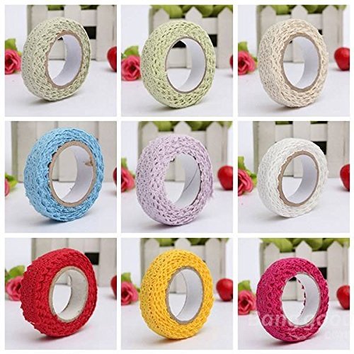 PATIKIL Lace Ribbon Self-Adhesive Lace Tape, 2 Rolls Cotton Masking Sticker For Detailing Accent Wall Decor Art, Beige