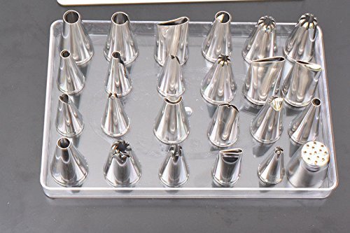 24pcs Icing Piping Nozzles Pastry Tips Cake Sugarcraft Decorating Tool Box Set N4