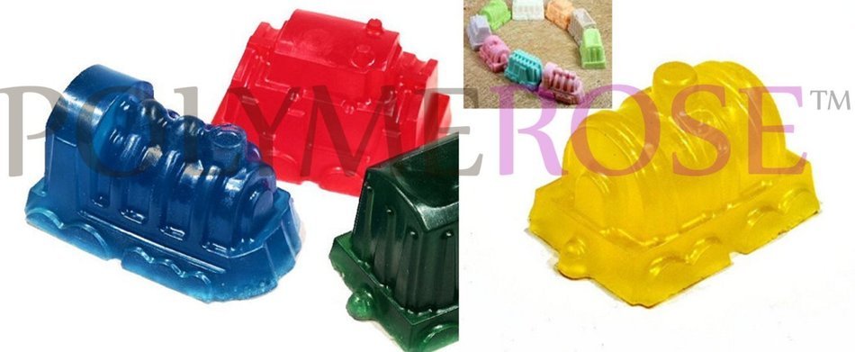 Silicone TRAIN Mold Pan for Muffins, Cupcakes, Jello, Desserts, and for Crafts. - 9 Cavity - By Polymerose T.M. N4