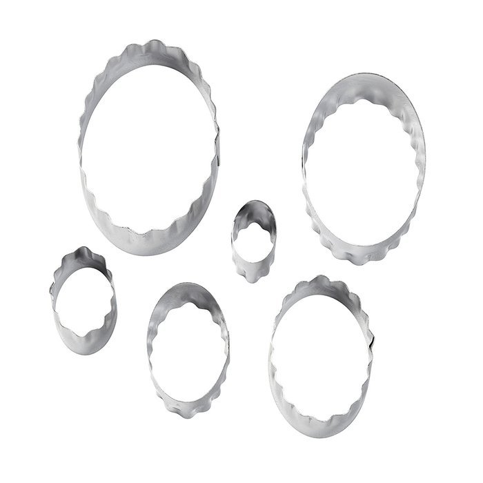 Wilton 417-2583 6-Piece Nesting Fondant Double Sided Cut Out Cutters, Oval