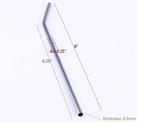 Stainless Steel Drinking Straws, Pack of 5, Bent, Party Straws, Flexible and Soft Cleaning Brush Included N4