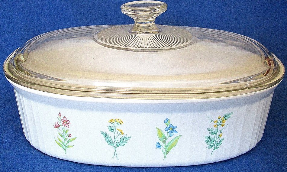 Corning Ware F-2-B Floral Oval Casserole 2.8 Liter with Lid