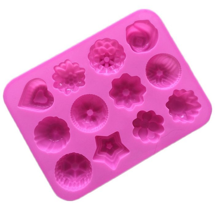 JLHua Set of 5 Flowers Stars Silicone Cake Bread Mold Chocolate Jelly Candy Baking Mould N2