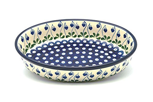 Polish Pottery Baker - Oval - Medium - Bleeding Heart