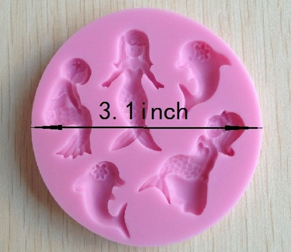 Yunko New Pretty Mermaid Shaped 3d Silicone Cake Fondant Mold, Cake Decoration Tools, Soap, Candle Moulds N3