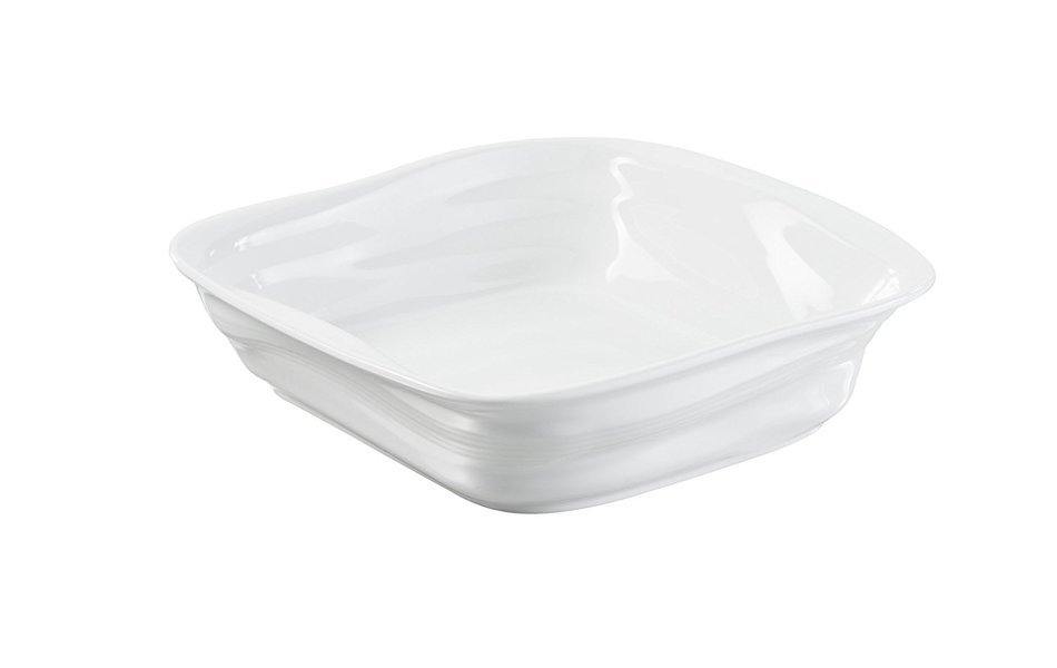 Revol 644800 Froisses Crumple Square Dish, 25cm, White