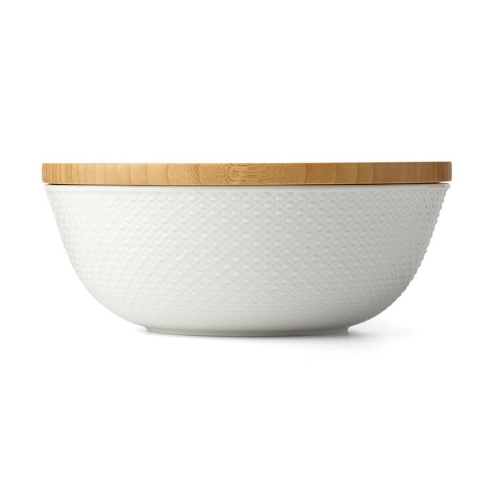 Lenox Entertain 365 Sculpture Rectangular Baker with Lid, White N16