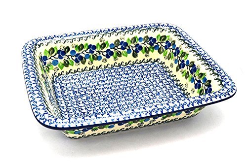 Polish Pottery Baker - Casserole - Blue Berries