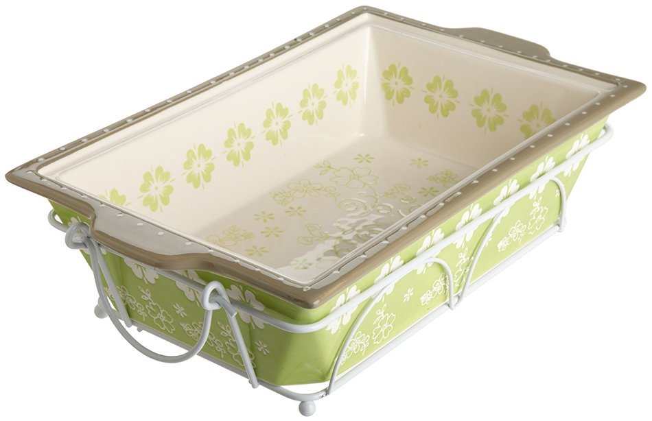 DII Leaf Green Ceramic Baker with Lid N2