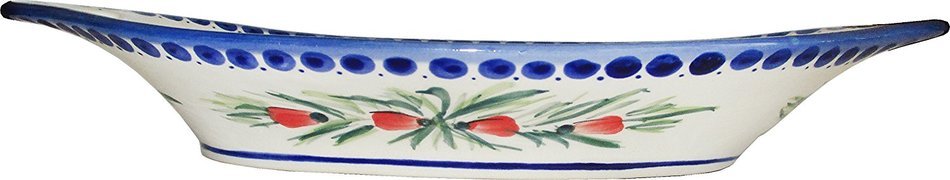 Boleslawiec Stoneware - Polish Pottery Serving or Baking Dish with Handles - Eva's Collection "Poppy Field" N3
