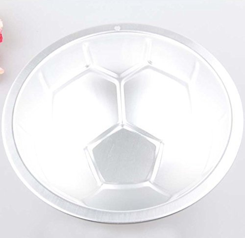 （ 2 Size 2 Set 4 Pieces）Soccer Ball Pan ✮Football Shape Cake Pan✮DIY Metal Bath Bomb Mold✮ Pudding mold By Palker... N3
