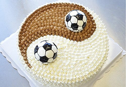 （ 2 Size 2 Set 4 Pieces）Soccer Ball Pan ✮Football Shape Cake Pan✮DIY Metal Bath Bomb Mold✮ Pudding mold By Palker... N5