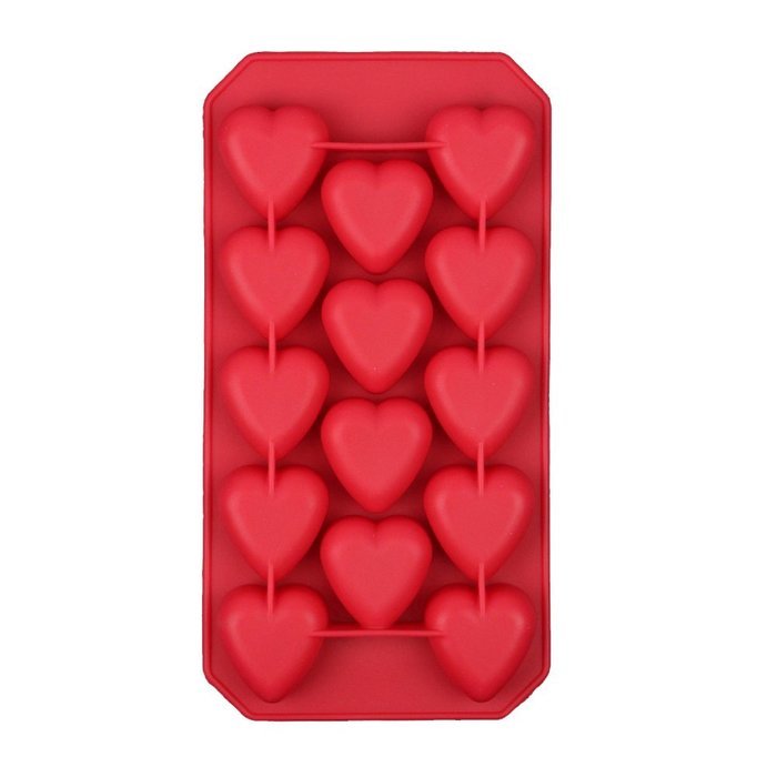 HYDS Silicone Heart Ice Cube Bakeware Mold Cake Pans Candy Jelly Baking Red