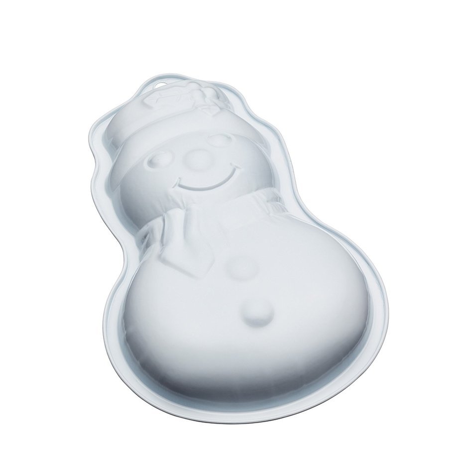 Kitchen Craft Carbon Steel Non-Stick Snowman Baking Pan, White