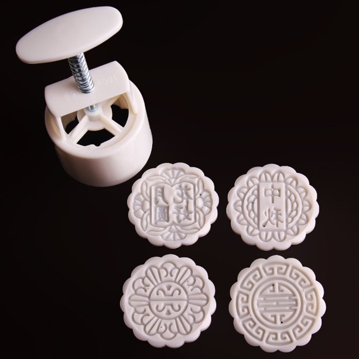 HOTOP Mid-autumn Festival Moon Cake Mold (Flower Stamp of 4 100g) N2