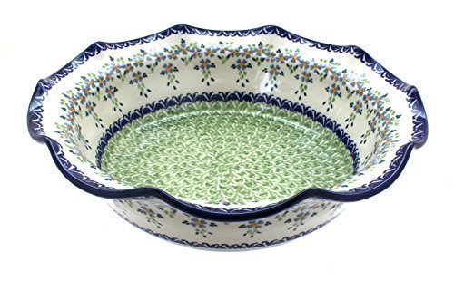 Polish Pottery Summer Vine Large Scallop Bowl