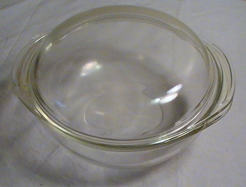 Vintage Corning Pyrex Clear Glass Round 2 Qt. Casserole with Dome Lid