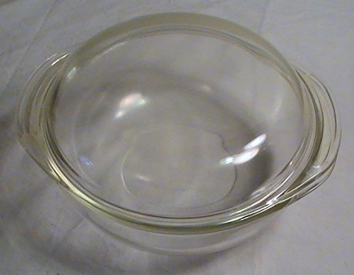 Vintage Corning Pyrex Clear Glass Round 2 Qt. Casserole with Dome Lid N2