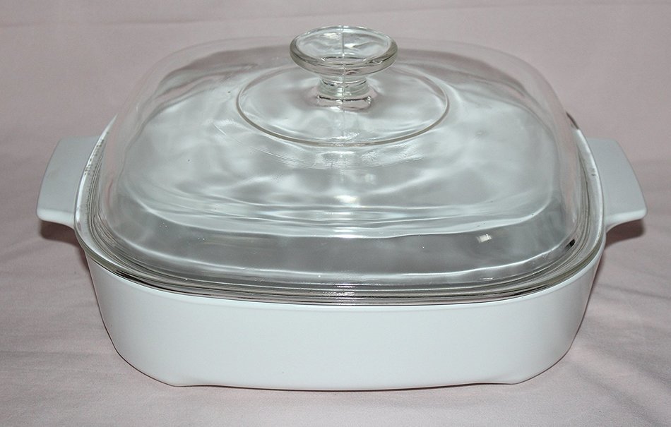 Vintage Corning Ware " Just White " Shallow Casserole Browning Skillet ...