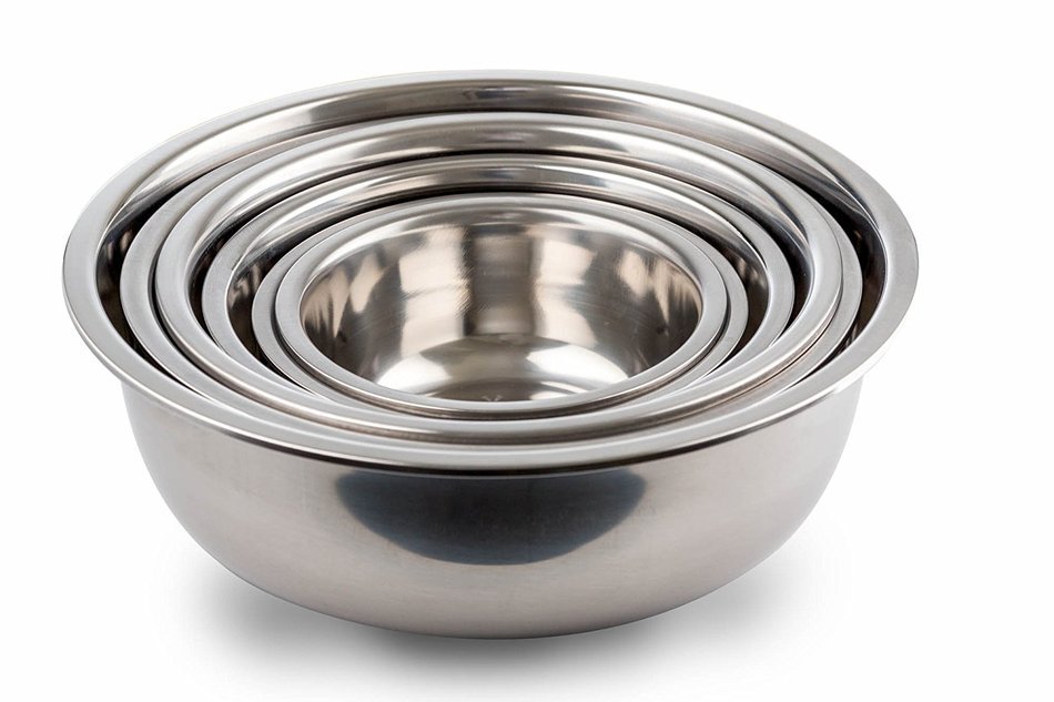 (Set of 6) Kitchen Winners Mixing Bowls Stainless Steel, Mirror Finish ,3/4 1.5, 3, 4, 5, and 8, Qt